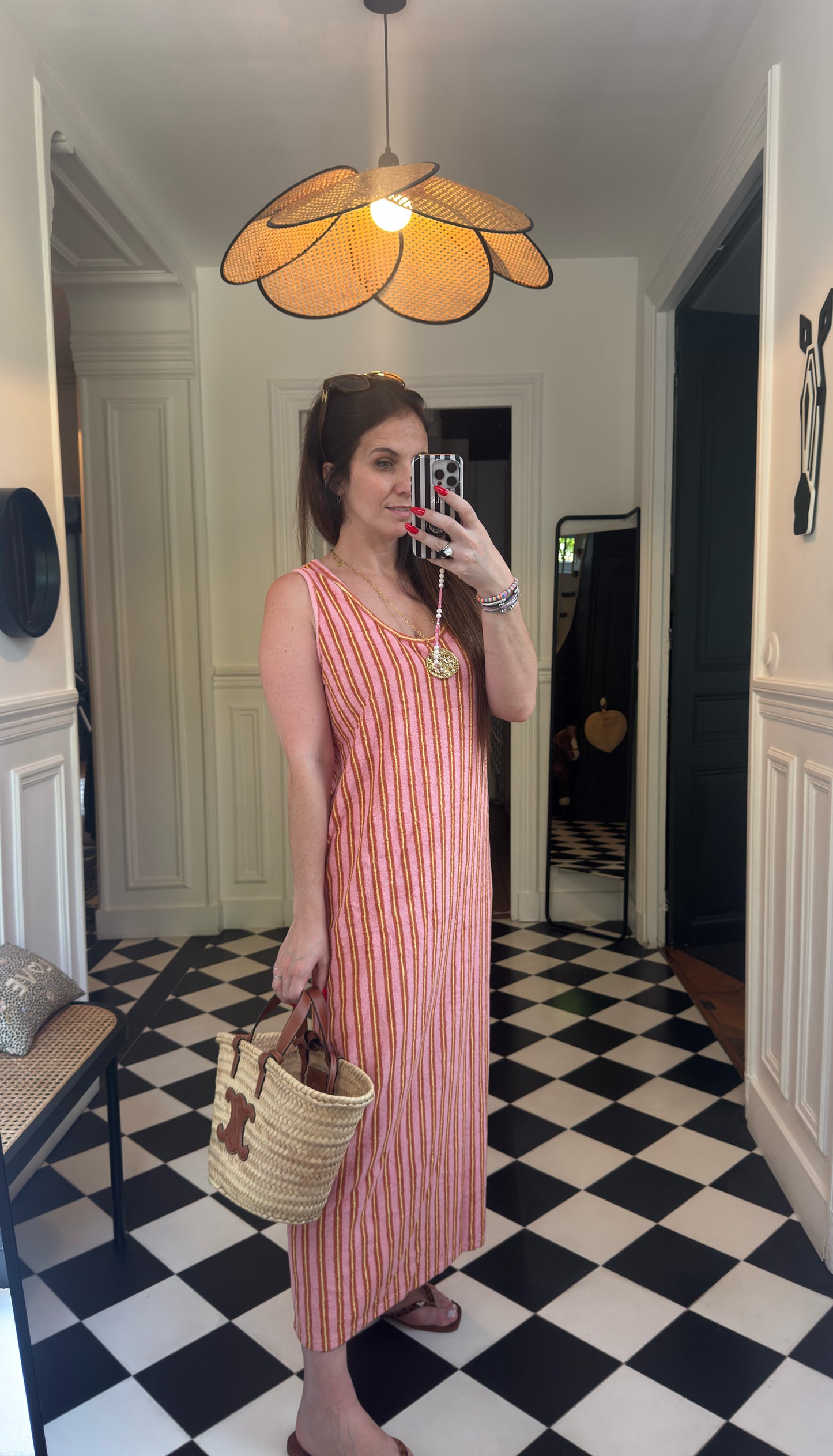 Robe à rayures en éponge