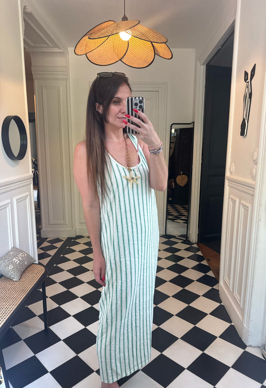 Robe à rayures en éponge