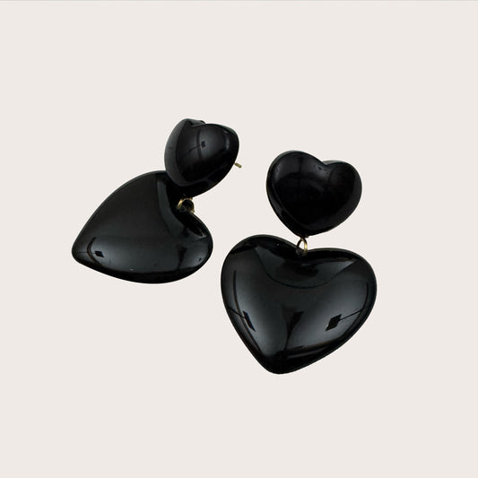 Boucle d'oreille double coeur